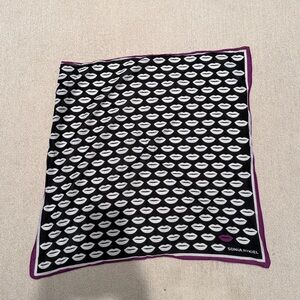 Sonia Rykiel Black and White Lips Pattern Scarf